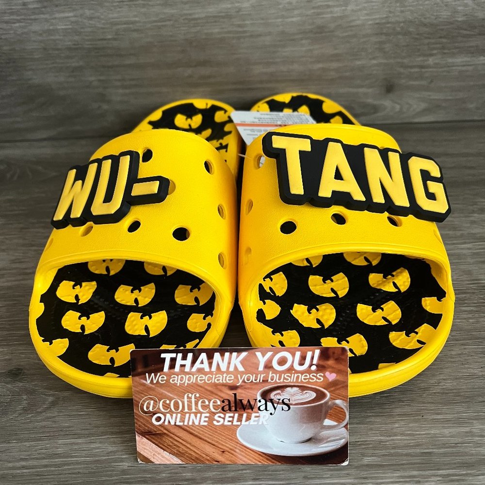 Crocs Classic Wu-Tang Clan Slides Yellow Black Size 8 Women's NWOB